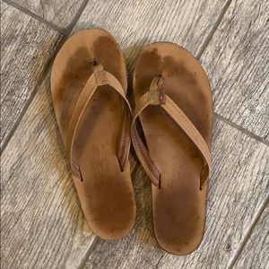 Tan Rainbows Flip Flops